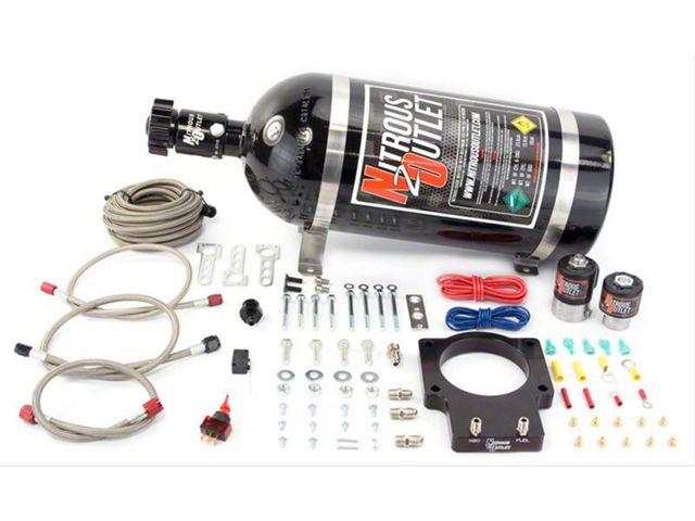 Nitrous Outlet 90mm Wet LSX Plate System; 10 lb. Bottle (10-15 V8 Camaro)