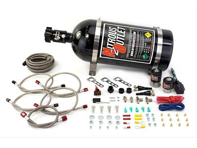 Nitrous Outlet EFI Dual Nozzle System; 15 lb. Bottle (93-15 V8 Camaro)