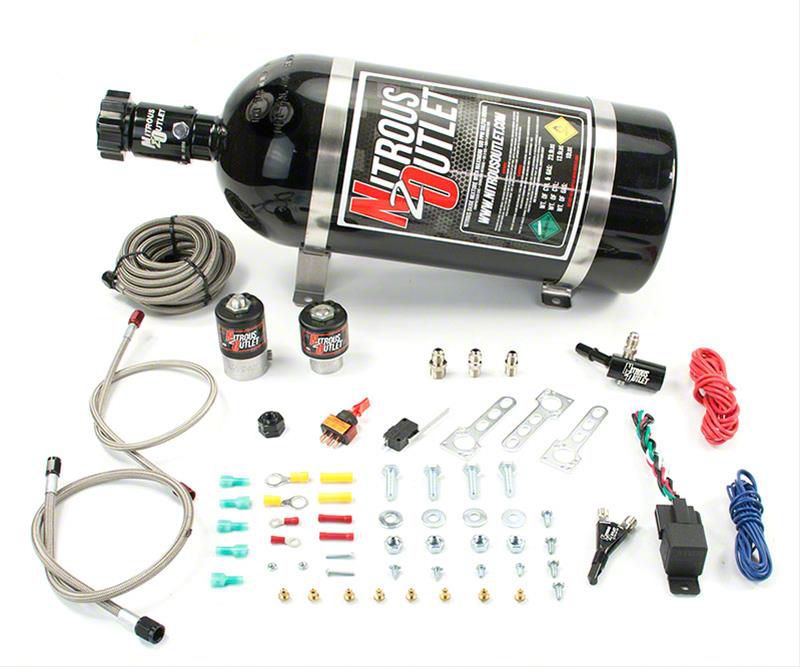 Nitrous Outlet Single Nozzle System; 10 lb. Bottle (16-24 6.2L Camaro)