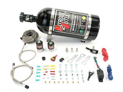 Nitrous Outlet Single Nozzle System; 12 lb. Bottle (16-24 6.2L Camaro)