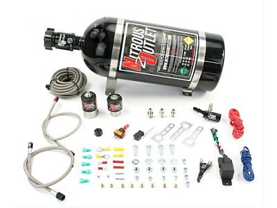 Nitrous Outlet Single Nozzle System; 15 lb. Bottle (16-24 6.2L Camaro)