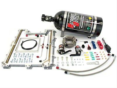 Nitrous Outlet Spacer Plate System; 10 lb. Bottle (17-24 Camaro ZL1)