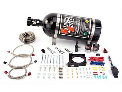 Nitrous Outlet 80mm Hemi Plate System; 10 lb. Bottle (08-23 5.7L HEMI, 6.1L HEMI Challenger)