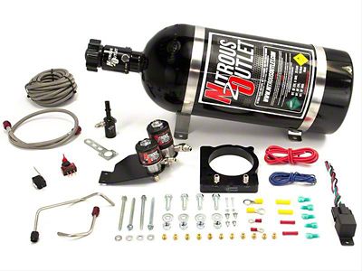 Nitrous Outlet 85mm 6.4L Hemi Intake Hardline Plate System; 10 lb. Bottle (11-23 6.4L HEMI Challenger)