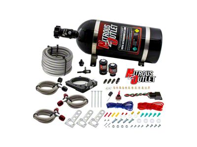 Nitrous Outlet 85mm Hemi Plate System; 10 lb. Bottle (11-23 6.4L HEMI Challenger)