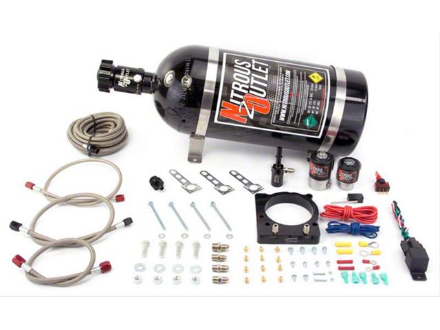 Nitrous Outlet 85mm Hemi Plate System; 15 lb. Bottle (08-23 5.7L HEMI, 6.1L HEMI Challenger)