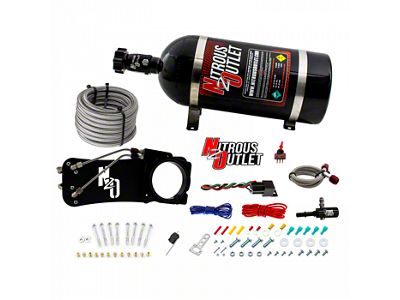 Nitrous Outlet 80mm 5.7L Hemi Intake Hardline Plate System; 12 lb. Bottle (09-19 5.7L HEMI Charger)