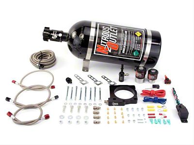 Nitrous Outlet 80mm Hemi Plate System; 12 lb. Bottle (06-23 5.7L HEMI, 6.1L HEMI Charger)