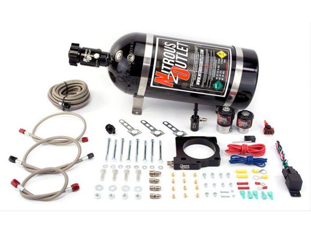 Nitrous Outlet 80mm Hemi Plate System; 15 lb. Bottle (06-23 5.7L HEMI, 6.1L HEMI Charger)