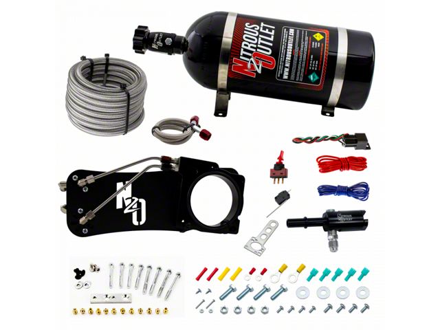 Nitrous Outlet 85mm 5.7L Hemi Intake Hardline Plate System; 10 lb. Bottle (09-19 5.7L HEMI Charger)