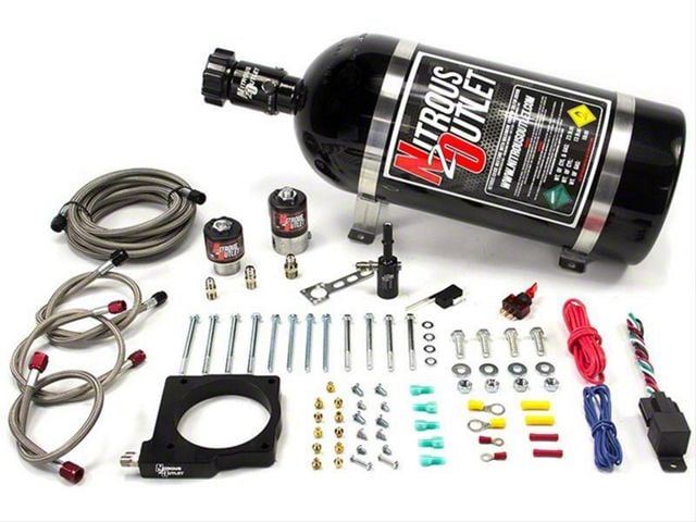 Nitrous Outlet 90mm Hemi Plate System; 12 lb. Bottle (06-23 5.7L HEMI, 6.1L HEMI Charger)