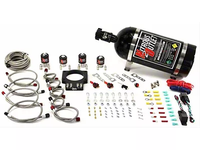 Nitrous Outlet 90mm Wet LSX Dual Stage Plate System; 10 lb. Bottle (97-13 Corvette C5 & C6)