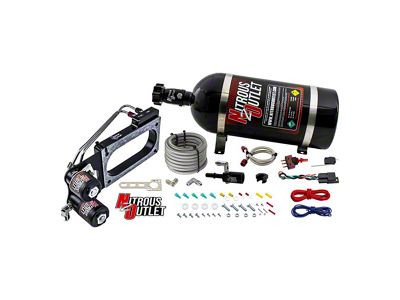 Nitrous Outlet Cobra Jet Intake Hardline Plate System; 10 lb. Bottle (11-17 Mustang GT w/ Cobra Jet Intake Manifold)