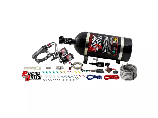 Nitrous Outlet Hardline Plate System; 12 lb. Bottle (11-17 Mustang GT)