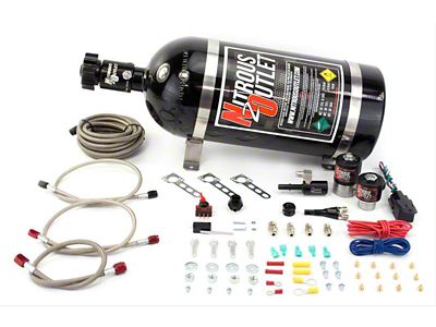 Nitrous Outlet Single Nozzle System; 10 lb. Bottle (11-15 Mustang GT)