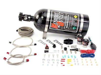 Nitrous Outlet Single Nozzle System; 12 lb. Bottle (99-04 Mustang GT)