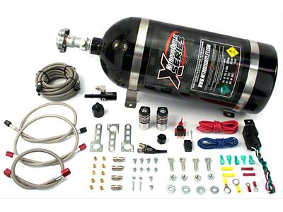 Nitrous Outlet X-Series Single Nozzle System; 10 lb. Bottle (11-24 Mustang GT, V6, Dark Horse)