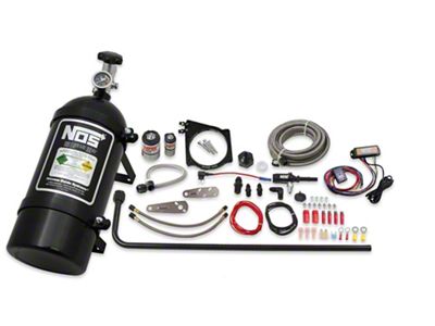 NOS Plate Wet Nitrous System for 102mm or 105mm 4-Bolt Drive-By-Wire Throttle Bodies; Black Bottle (10-15 V8 Camaro)