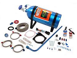 NOS Plate Wet Nitrous System for 90mm or 92mm 4-Bolt Cable Throttle Bodies; Blue Bottle (10-15 V8 Camaro)