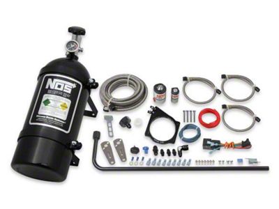 NOS Plate Wet Nitrous System for 102mm or 105mm 4-Bolt Cable Throttle Bodies; Black Bottle (97-13 Corvette C5 & C6)