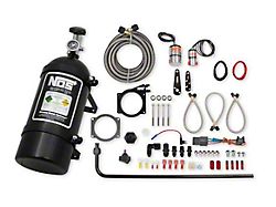 NOS Plate Wet Nitrous System for 90mm or 92mm 4-Bolt Drive-By-Wire Throttle Bodies; Black Bottle (97-13 Corvette C5 & C6)