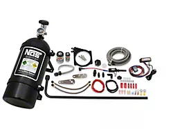 NOS Plate Wet Nitrous System for 102mm or 105mm 4-Bolt Drive-By-Wire Throttle Bodies; Black Bottle (97-13 Corvette C5 & C6)
