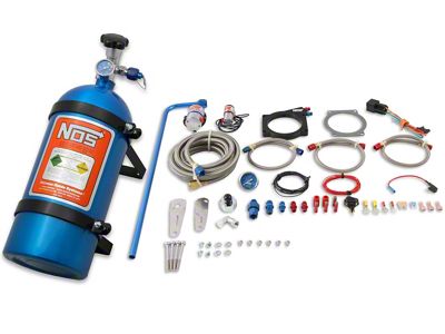 NOS Plate Wet Nitrous System for 90mm or 92mm 4-Bolt Drive-By-Wire Throttle Bodies; Blue Bottle (97-13 Corvette C5 & C6)