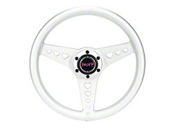 NRG Innovations All Aluminum 330mm Steering Wheel with Heart Cutout Spokes; Anodized Silver (Universal; Some Adaptation May Be Required)