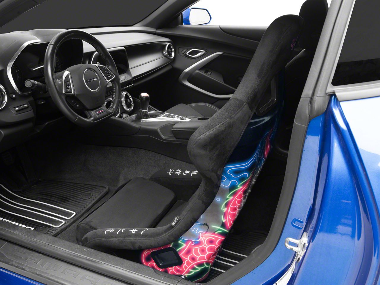 NRG Innovations Camaro Dragon Large Bucket Seat; Black Alcantara