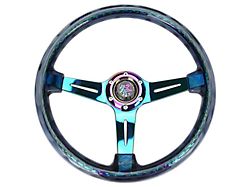 NRG Innovations Matsuri 350mm 2-Inch Deep Dish Steering Wheel; Neochrome and Smoked (Universal; Some Adaptation May Be Required)