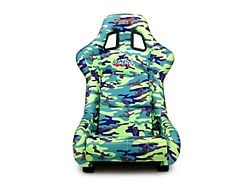 NRG Innovations Prisma Large Bucket Seat; Green Camo Vegan (Universal; Some Adaptation May Be Required)