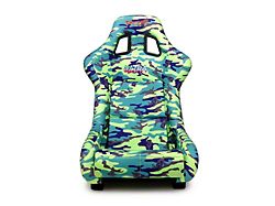 NRG Innovations Prisma Medium Bucket Seat; Green Camo Vegan (Universal; Some Adaptation May Be Required)