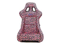 NRG Innovations Prisma Savage Large Bucket Seat; Pink Vegan Cheetah Print (Universal; Some Adaptation May Be Required)