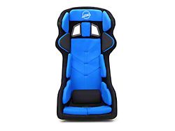NRG Innovations FIA Competition Snugged Fit Thin Cushion Bucket Seat with Head Containment and Velcro Paddings; Blue Fabric (Universal; Some Adaptation May Be Required)