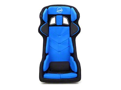 NRG Innovations FIA Competition Snugged Fit Thin Cushion Bucket Seat with Head Containment and Velcro Paddings; Blue Fabric (Universal; Some Adaptation May Be Required)