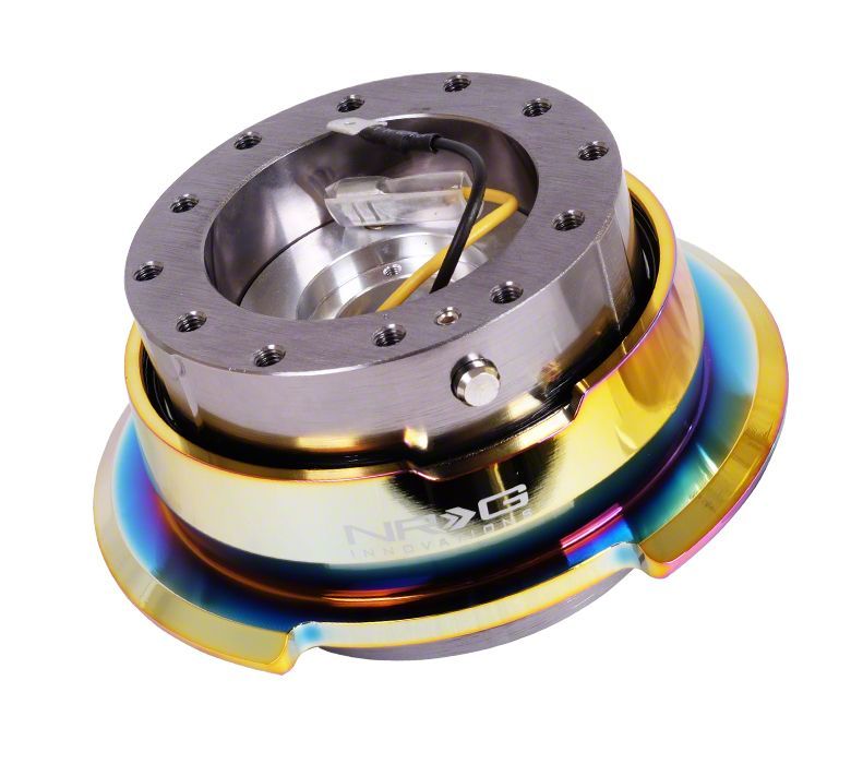 NRG Innovations SRK-R200GM-MC D-Shaped Quick Release - Gun Metal Body / Neochrome Ring (SFI)