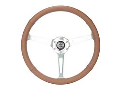 NRG Innovations Classic Wood Grain 380mm Steering Wheel; Perforated Brown Leather (Universal; Some Adaptation May Be Required)