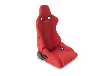 NRG Innovations Prisma Lab Reclinable Bucket Seats; Medium; Red Suede (Universal; Some Adaptation May Be Required)
