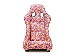 NRG Innovations Prisma Savage Medium Bucket Seat; Orange Vegan Cheetah Print (Universal; Some Adaptation May Be Required)
