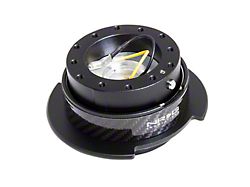 NRG Innovations 2.5 Steering Wheel Hub Quick Release; Black Body with Carbon Fiber Ring (Universal; Some Adaptation May Be Required)