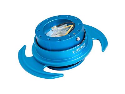 NRG Innovations 3.0 Steering Wheel Hub Quick Release; Blue with Blue Handles (Universal; Some Adaptation May Be Required)