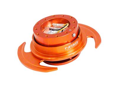 NRG Innovations 3.0 Steering Wheel Hub Quick Release; Orange with Orange Handles (Universal; Some Adaptation May Be Required)