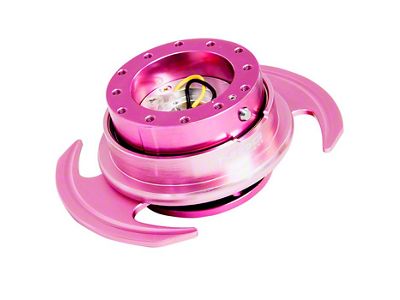 NRG Innovations 3.0 Steering Wheel Hub Quick Release; Pink with Pink Handles (Universal; Some Adaptation May Be Required)