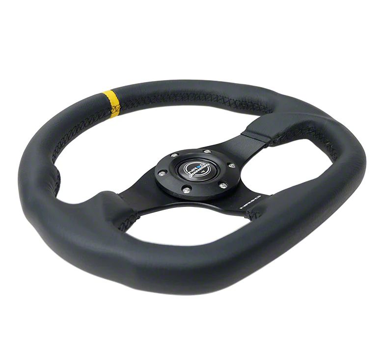 NEW NRG STEERING WHEEL FLAT BOTTOM ALCANTARA W/ CENTER MARK RST 024MB SA Y