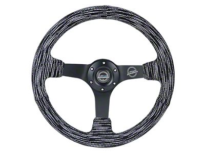 NRG Innovations 350mm 3-Inch Deep Dish Steering Wheel; Hydro Drive Pattern with Black Stitching (Universal; Some Adaptation May Be Required)