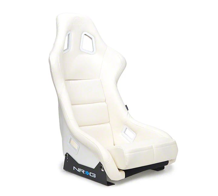 NRG Innovations Corvette Bucket Seat; Large; White Vinyl FRP-302WT