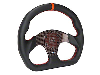 NRG Innovations 315mm Carbon Fiber Steering Wheel - Perforated Leather Trim, Black Stitching, 6-Bolt Pattern (Hub Not Included)