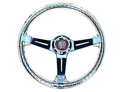 NRG Innovations Matsuri 350mm 2-Inch Deep Dish Steering Wheel; Neochrome and Clear (Universal; Some Adaptation May Be Required)