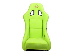 NRG Innovations Prisma Medium Bucket Seat; Neon Green Alcantara Vegan (Universal; Some Adaptation May Be Required)