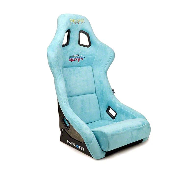 Asiento De Carreras NRG Prisma Ultra Fijo Talla M - Funda Alcantara Azul, Para Arnés De 6 Puntos, Marco De Fibra De Vidrio